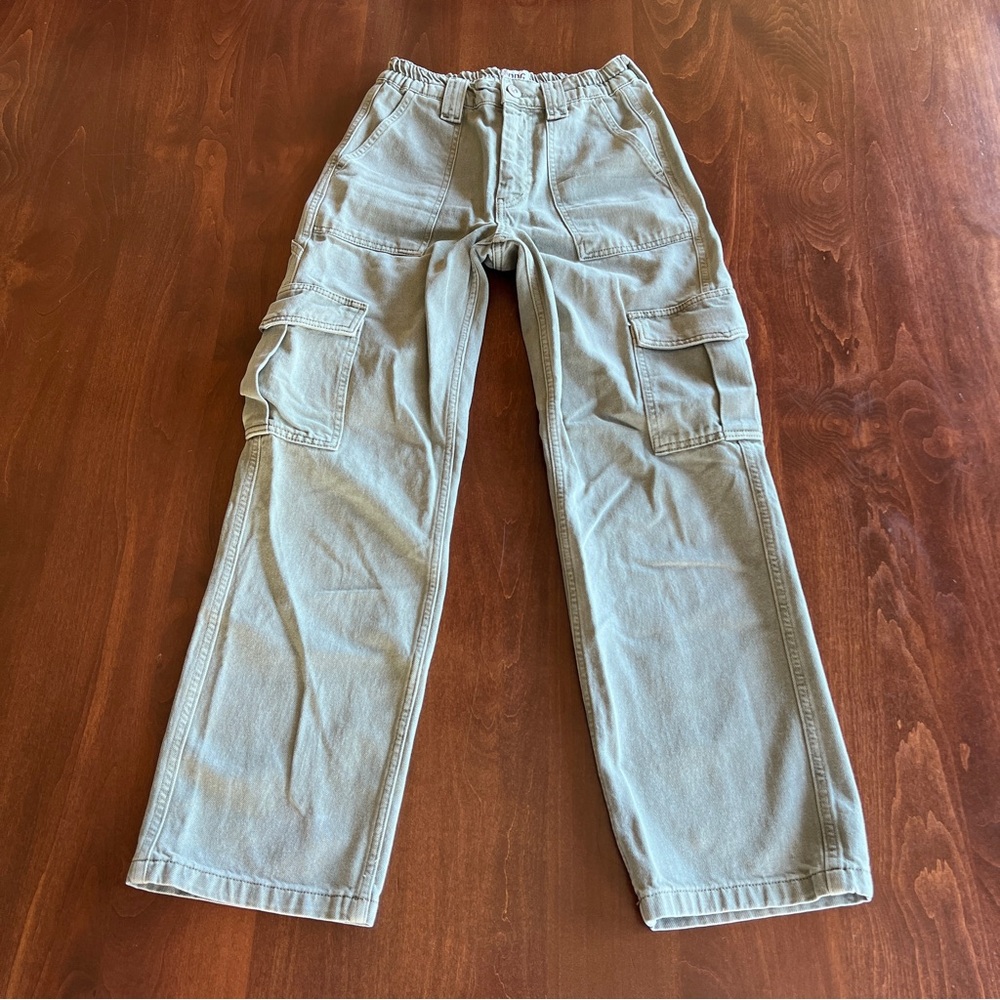 BDG Straight Leg Cargo Jeans in Olive Green